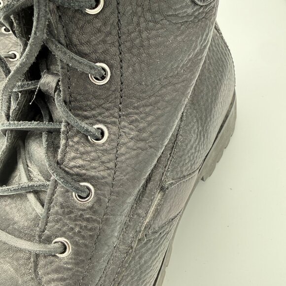 Polo Ralph Lauren Ranger Tumbled Leather Combat Boot Black Alt 11 D - Picture 12 of 14